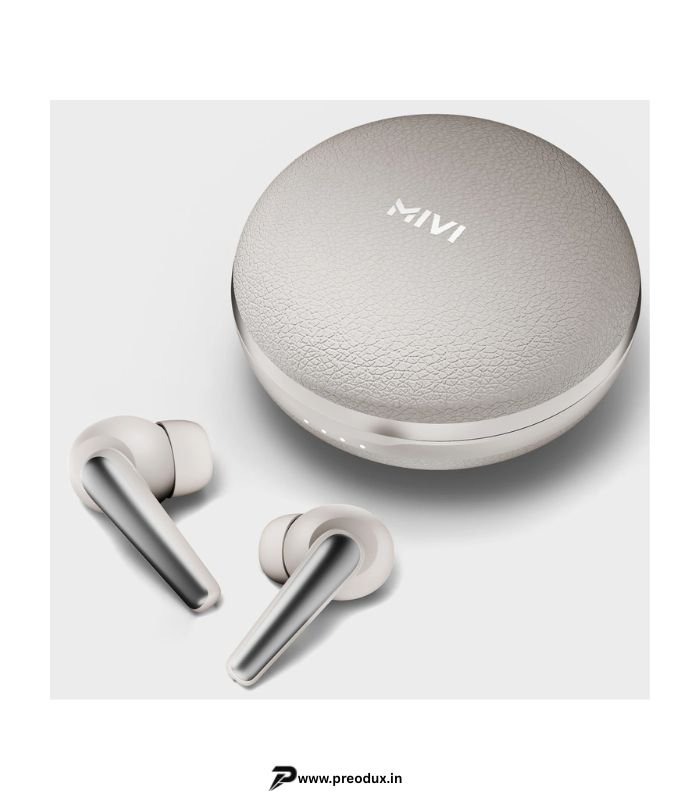 Mivi DuoPods Solo TWS New Launch, 35dB ANC, 60H, Rich Bass, 50ms Gaming Mode, BT v5.3 Bluetooth Headset (Dune White, True Wireless) preodux.in