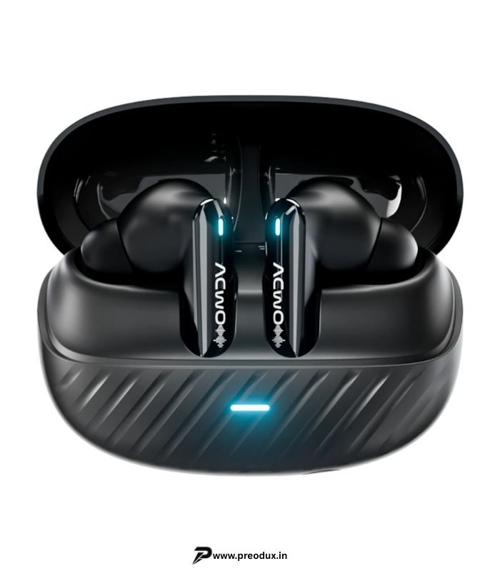 ACwO DwOTS 333 Hybrid ANC 48dB, 6 Mics AI-ENC Earbuds, 120H Playtime, Dual Pairing Bluetooth Headset (Raisin Black, True Wireless) preodux.in