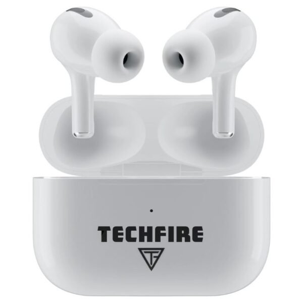 TECHFIRE BoomBuds TWS Earbuds with 100 HRS Playtime,(50ms Low Latency), Bluetooth v5.3 Bluetooth Headset (White, True Wireless) preodux.in