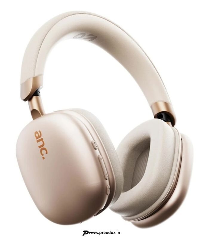 Goboult Fluid X Pro ANC Calling, 70Hrs Battery Life, Foldable design Bluetooth & Wired Headset (Pro Beige, On the Ear) preodux.in