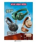 TRIGGR Punkheadz Z2 with 50H Battery, Dual Pairing, 40mm Drivers, ENC, Aux Port, v5.4 Bluetooth Headset (Graphite Grey, On the Ear) preodux.in