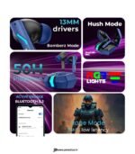 HOPPUP Xo6 Gaming Earbuds with 35MS Low Latency, RGB LED, 13MM DRIVERS & 50H PlayTime Bluetooth Headset (Cobalt Blue, True Wireless) preodux.in