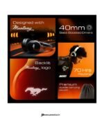 Goboult Mustang Thunder 70H Battery, ENC Mic, 40mm Drivers, LED Lights Bluetooth & Wired Headset (Silver, Black, On the Ear) preodux.in