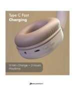 Portronics Muffs M6 Over Ear Wireless Bluetooth Headphone, 40 Hours Playtime, HD Mic Bluetooth & Wired Headset (Beige, On the Ear) preodux.in