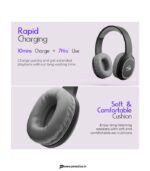 ZEBRONICS Zeb-Thunder, True 60Hr Backup, BT v6.0, Gaming Mode, ENC, AUX, mSD, Dual Pairing Bluetooth Headset (Black, On the Ear) preodux.in