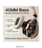 Goboult Fluid X Pro ANC Calling, 70Hrs Battery Life, Foldable design Bluetooth & Wired Headset (Pro Beige, On the Ear) preodux.in