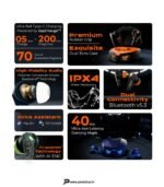 TRIGGR Kraken X1 Plus with Dual Pairing, Battery Display, Quad ENC, 70H Battery, v5.3 Bluetooth Headset (Cobalt Mariner, True Wireless) preodux.in