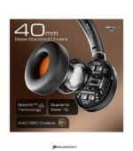 Goboult Mustang Thunder 70H Battery, ENC Mic, 40mm Drivers, LED Lights Bluetooth & Wired Headset (Silver, Black, On the Ear) preodux.in