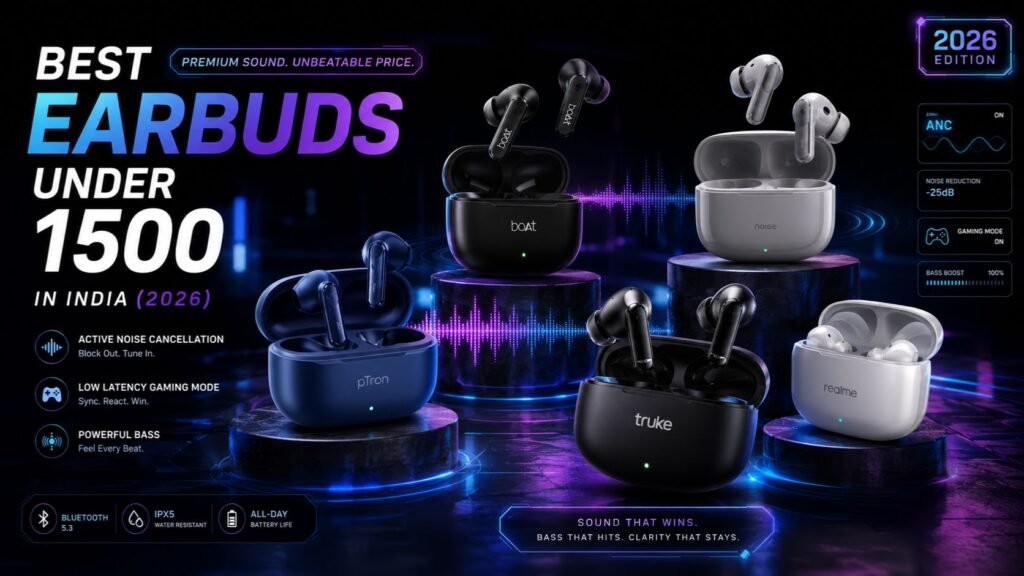 Best Earbuds Under 1500 in India (2026 Buying Guide) Blog Image Preodux.in