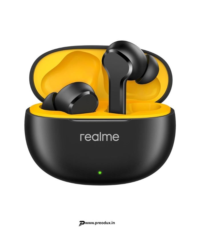 realme Buds T110 True Wireless Earbuds, AI ENC, 38H Playtime, Low Latency Gaming, Fast Charge (Punk Black) preodux.in