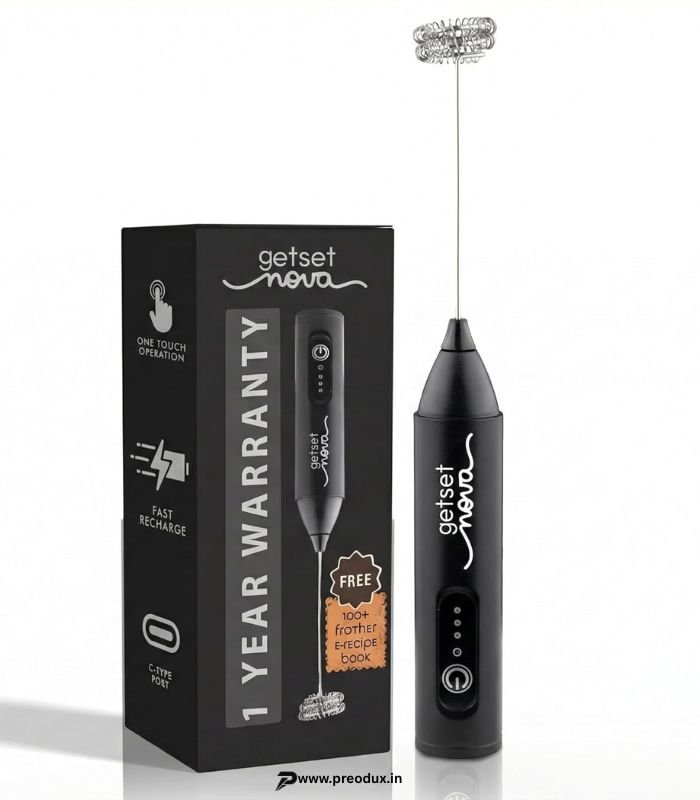 Rechargeable Electric Coffee Maker & Milk Frother with Dual Spring Tech by GetSetNova preodux.in