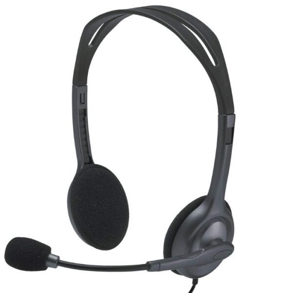 Logitech H111 Wired On-Ear Stereo Headphones with Mic (Black) preodux.in