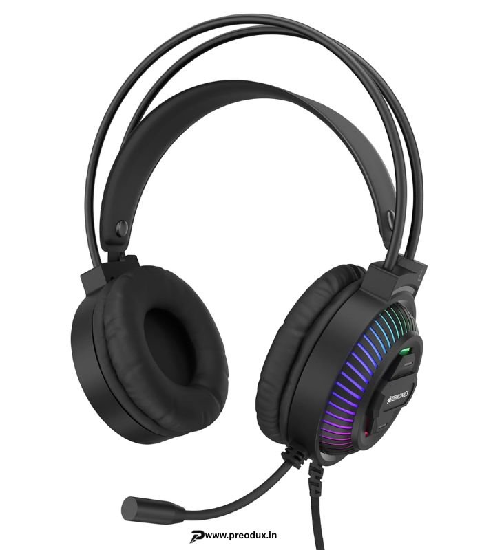 ZEBRONICS Jupiter 3.5mm Premium Gaming Over Ear Headphone with 50mm Neodymium Drivers, Extra Soft Ear Cushion,Suspension Headband, Braided Cable,Volume Controller, Multicolor Lights, Pop Filter pr