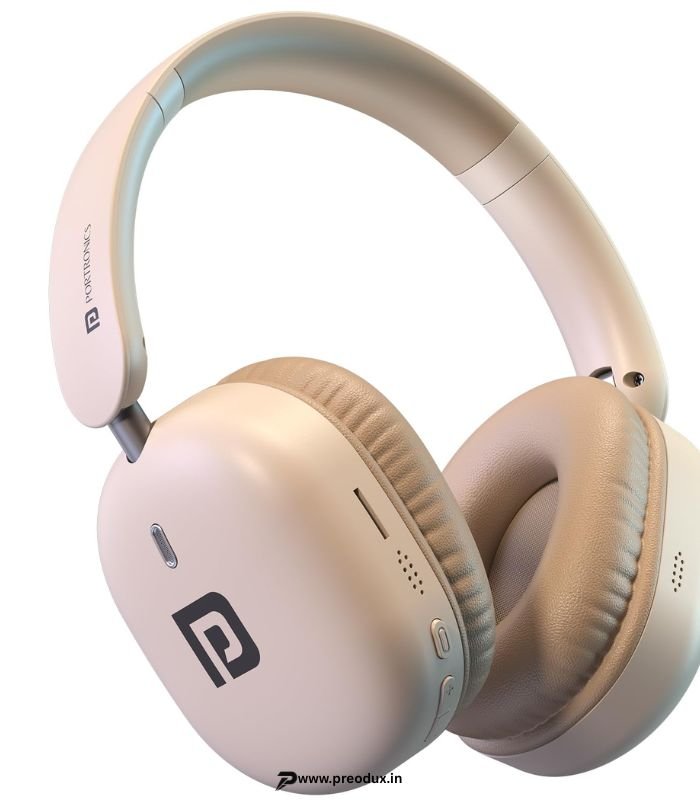 Portronics Muffs M6 Wireless Over-Ear Headphones, 40H Playtime, BT 5.4 (Beige) preodux.in