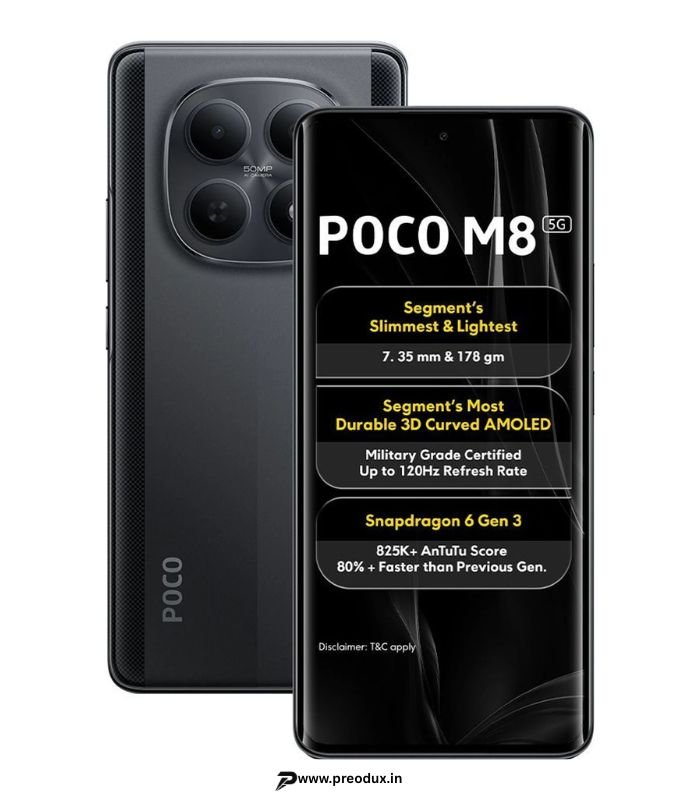 Poco M8 5G Carbon Black 6GB RAM 128GB ROM preodux.in