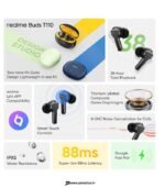realme Buds T110 True Wireless Earbuds, AI ENC, 38H Playtime, Low Latency Gaming, Fast Charge (Punk Black) preodux.in