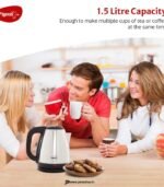 Pigeon Amaze Plus 1.5L Electric Kettle, 1300W Stainless Steel (Silver) preodux.in