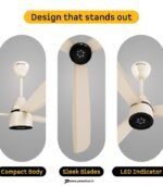 Atomberg Renesa Enzel 1200mm 5-Star BLDC Ceiling Fan with Remote (Seasand Ivory) preodux.in
