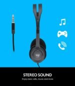 Logitech H111 Wired On-Ear Stereo Headphones with Mic (Black) preodux.in