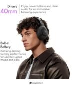 Zebronics Thunder Neo Wireless Bluetooth Headphones, 50H Playback, ENC (Black) preodux.in