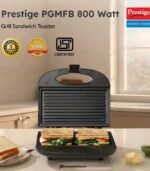 Prestige PGMFB 800-Watt Grill Sandwich Toaster with Fixed Plates (Black) preodux.in