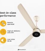 Atomberg Renesa Enzel 1200mm 5-Star BLDC Ceiling Fan with Remote (Seasand Ivory) preodux.in