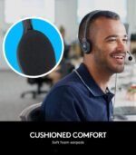 Logitech H111 Wired On-Ear Stereo Headphones with Mic (Black) preodux.in