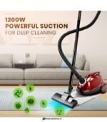 Eureka Forbes Quick Clean DX 1200W Vacuum Cleaner with Reusable Dust Bags (Red) preodux.in