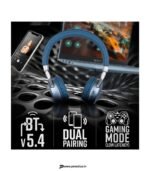 ZEBRONICS Zeb-Duke 2, with 60h Backup, BT v5.4, Gaming Mode, ENC, Deep Bass, Dual Pairing Bluetooth Headset (Blue, On the Ear) preodux.in
