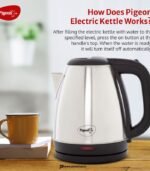 Pigeon Amaze Plus 1.5L Electric Kettle, 1300W Stainless Steel (Silver) preodux.in
