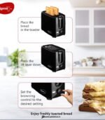 Pigeon 2-Slice Auto Pop-Up Bread Toaster 750W (Black) preodux.in