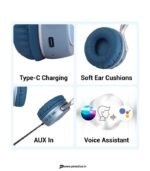 ZEBRONICS Zeb-Duke 2, with 60h Backup, BT v5.4, Gaming Mode, ENC, Deep Bass, Dual Pairing Bluetooth Headset (Blue, On the Ear) preodux.in