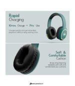ZEBRONICS Zeb-Thunder, True 60Hr Backup, BT v6.0, Gaming Mode, ENC, AUX, mSD, Dual Pairing Bluetooth & Wired Headset (Teal Green, On the Ear) preodux.in