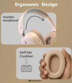 Portronics Muffs M6 Wireless Over-Ear Headphones, 40H Playtime, BT 5.4 (Beige) preodux.in