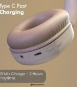 Portronics Muffs M6 Wireless Over-Ear Headphones, 40H Playtime, BT 5.4 (Beige) preodux.in